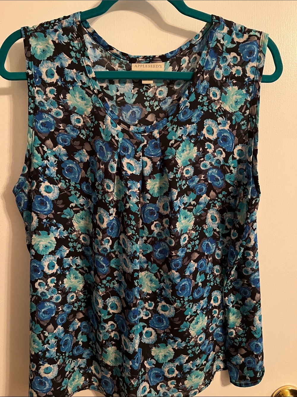 Appleseed's Teal and Blue Floral Sleeveless Camisole